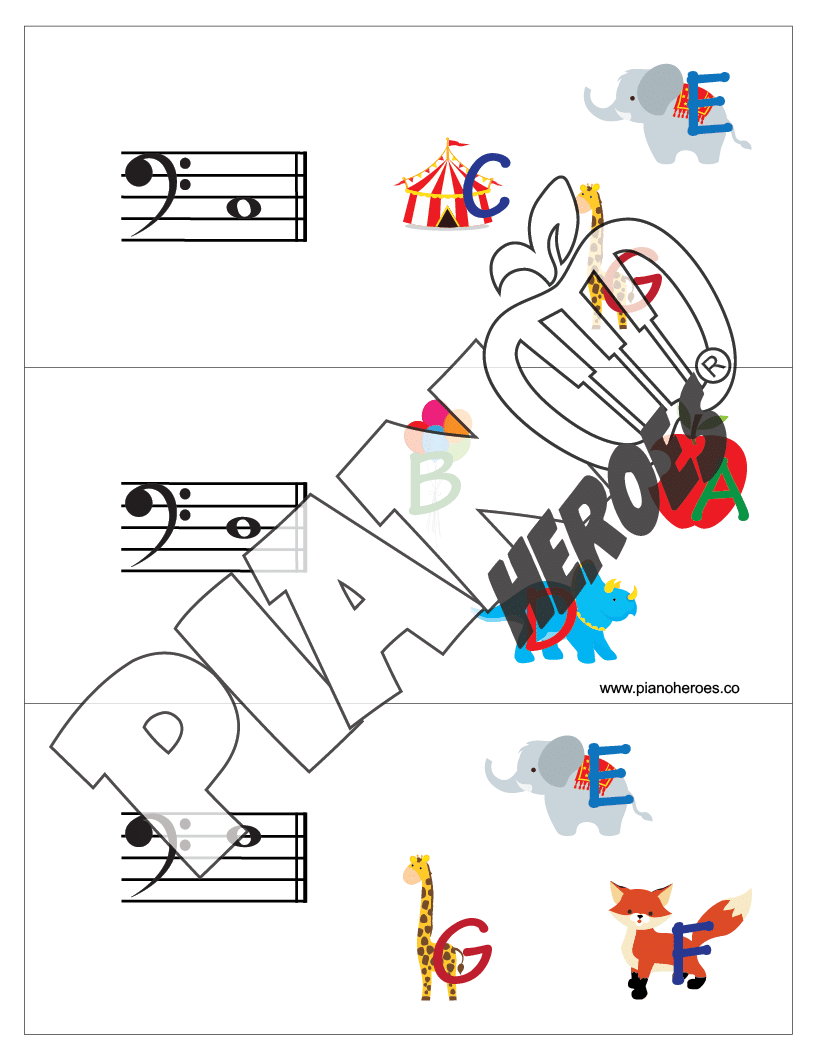 Note Matching Cards Bass Clef