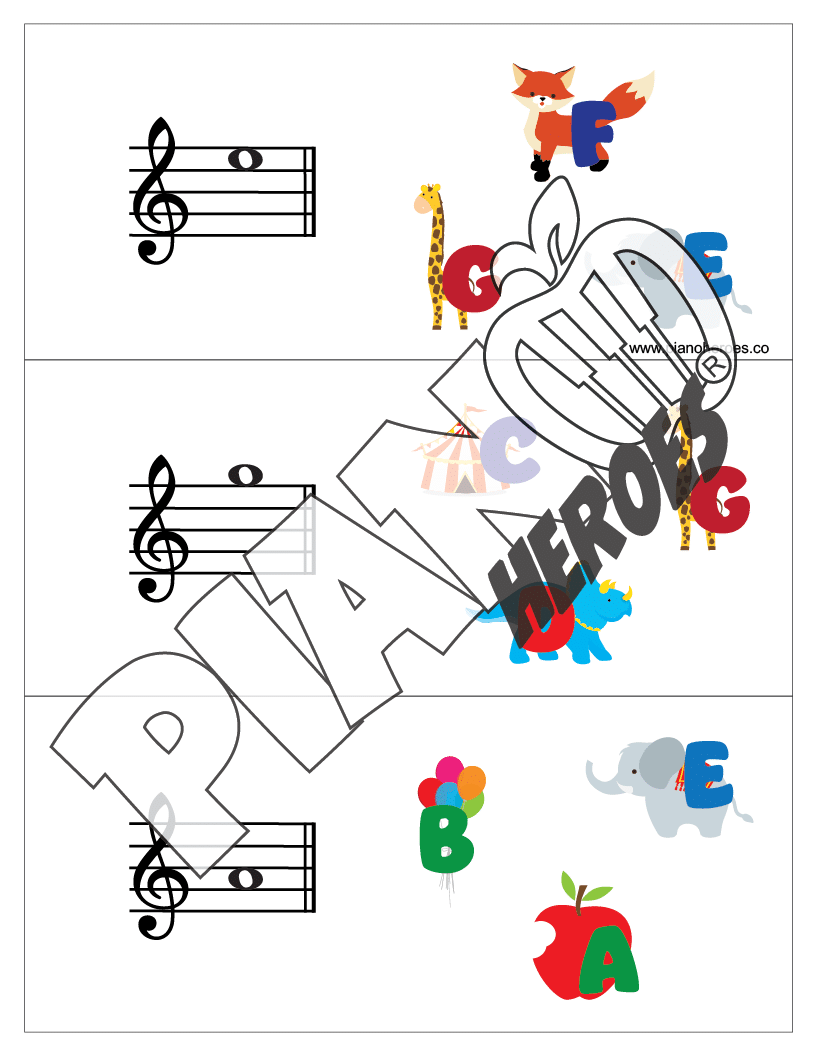 Note Matching Treble Clef Cards