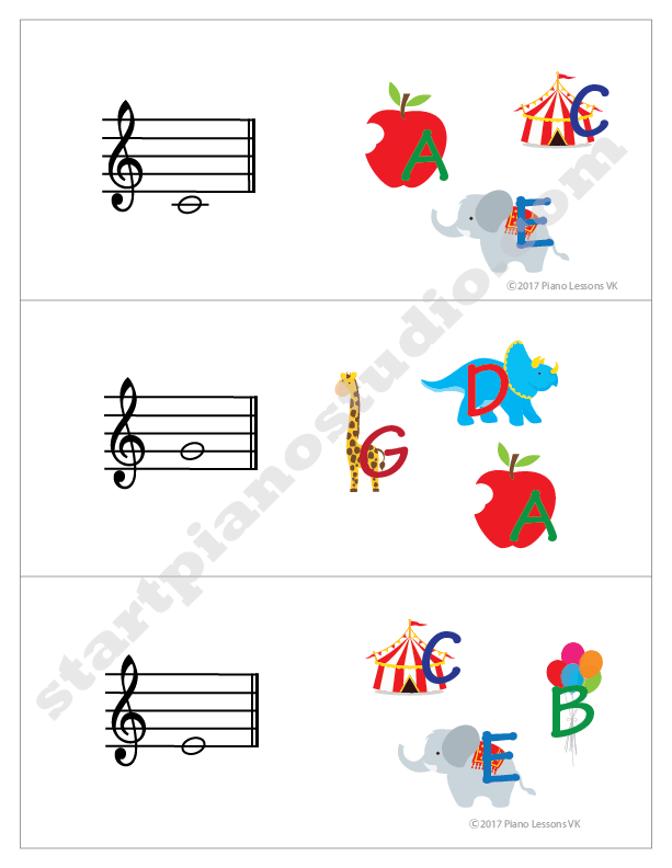 Note Matching Treble Clef and Bass Clef Cards