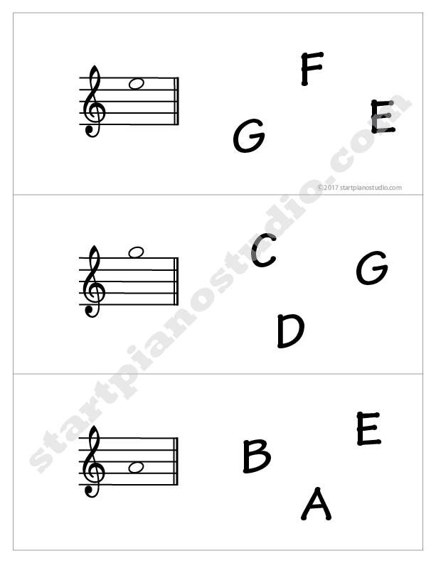 Note Matching Treble Clef and Bass Clef Cards