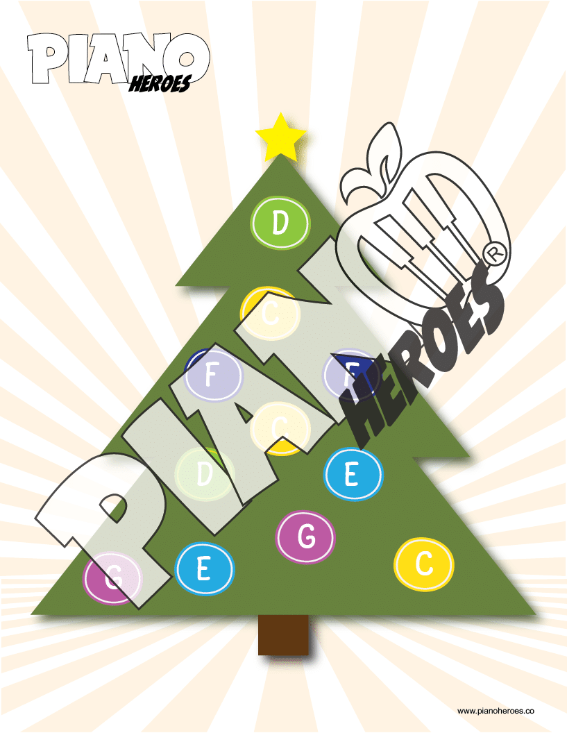 Christmas Tree Treble Note Game (Mission Adventure)