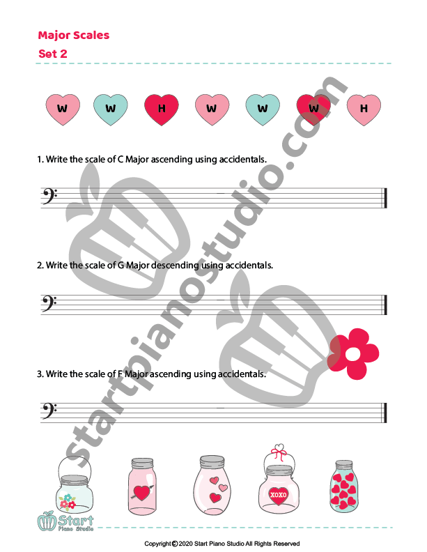 Major and Minor Scale Worksheets