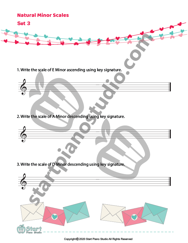 Major and Minor Scale Worksheets