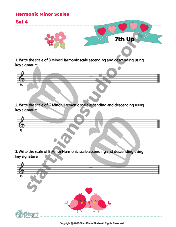 Major and Minor Scale Worksheets