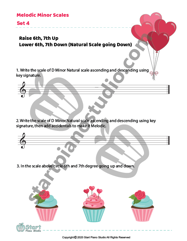 Major and Minor Scale Worksheets