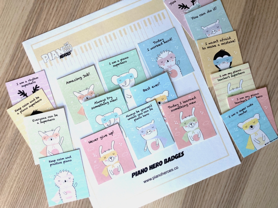 Piano Superhero Badges