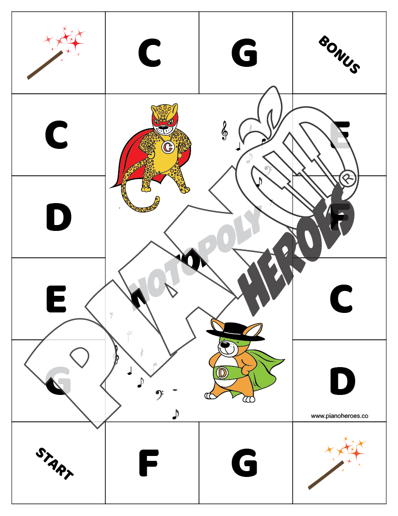 Notopoly (Middle C โ Treble G): Mission Adventure ๐น
