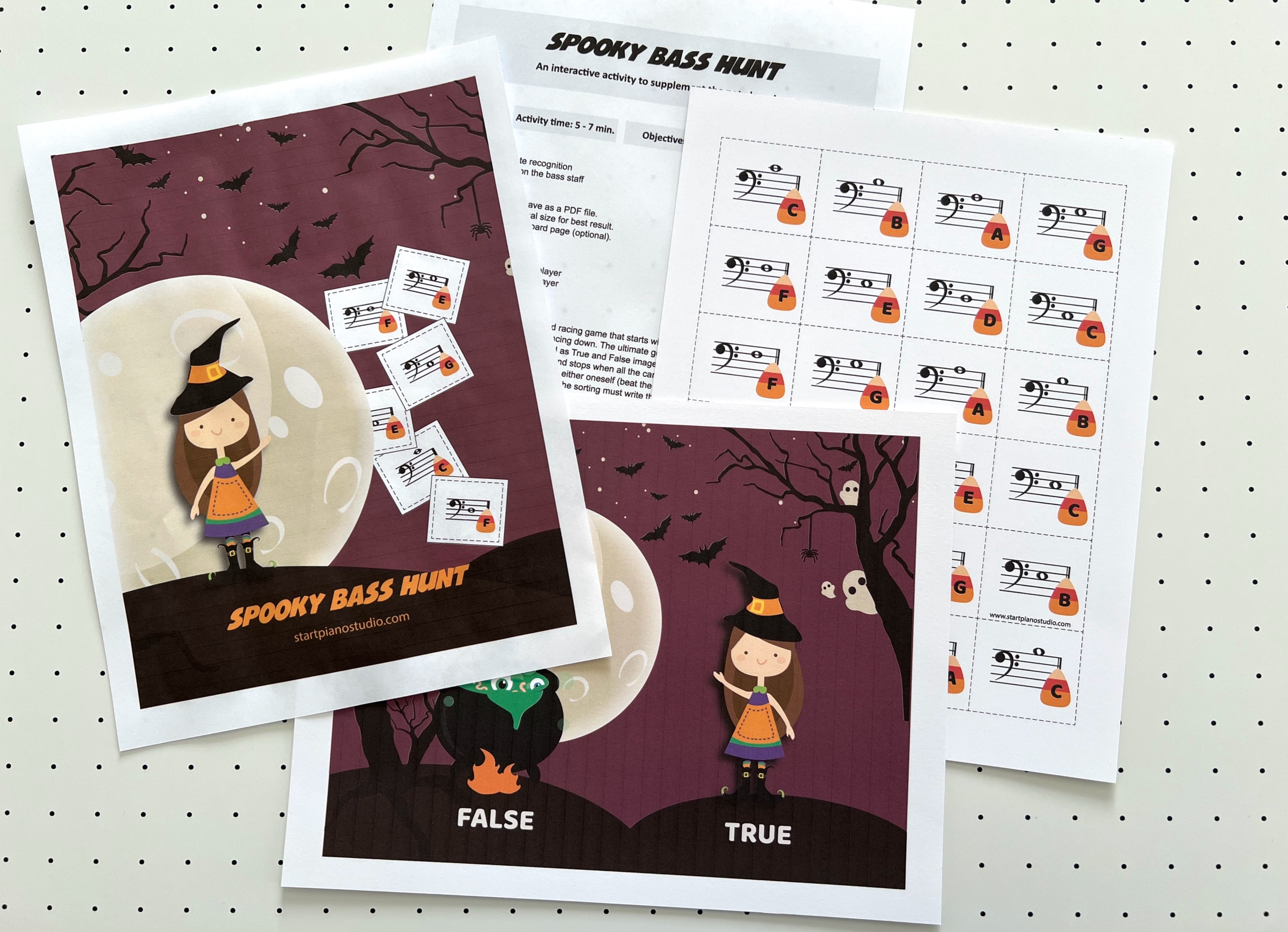 Halloween Fun Piano Lesson: Spooky Bass Note Hunt main