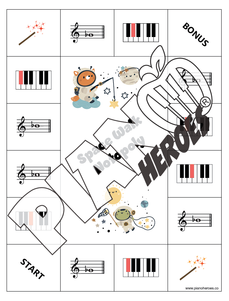 Space Walk Notopoly – Treble or Bass Clef Game
