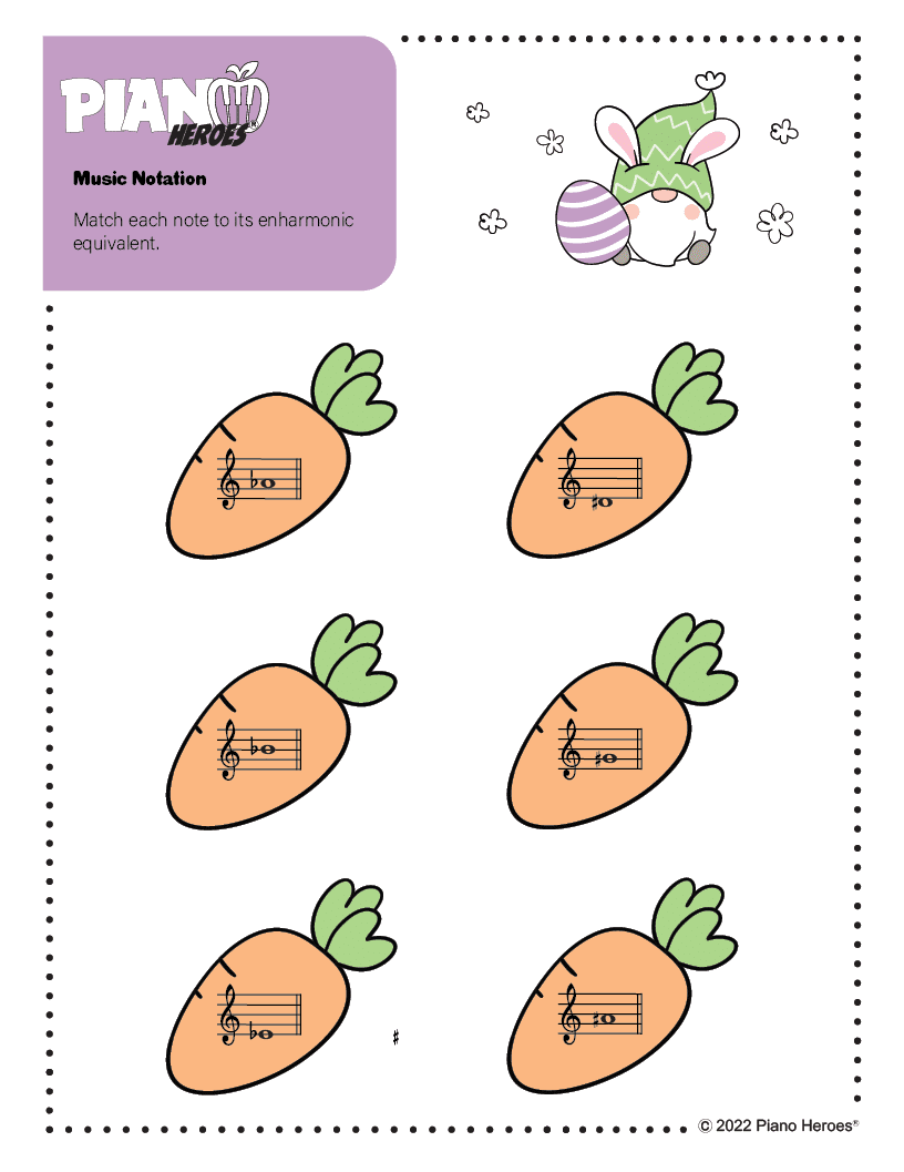 Easter Enharmonic Match Worksheet